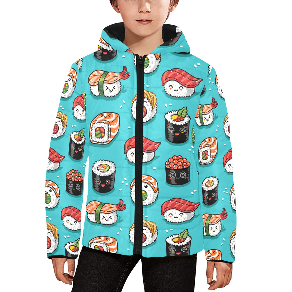 Cute sushi pattern Kids' Boys' Girls' Padded Hooded Jacket