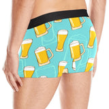 Beer pattern green background Men's All Over Print Boxer Briefs Men's Underwear