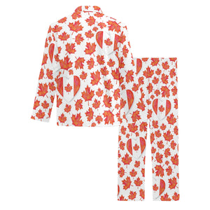 Canada Pattern Print Design 02 Men's Long Pajama Set