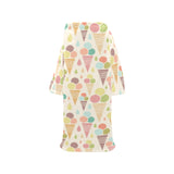 Ice cream cone pattern Blanket Robe with Sleeves