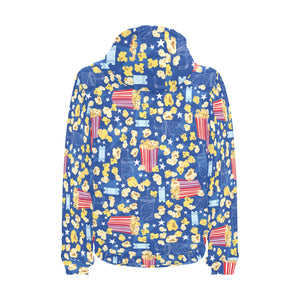 Popcorn Pattern Print Design 01 Men's Padded Hooded Jacket