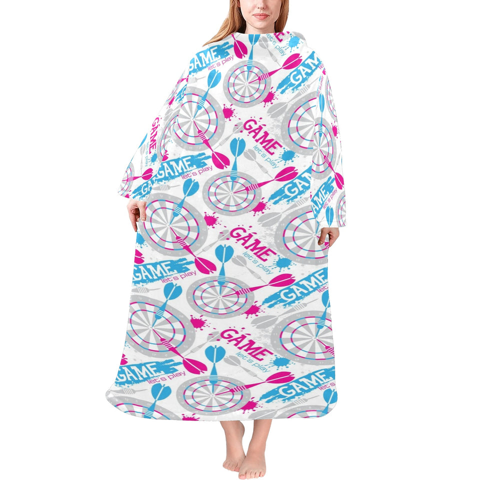 Darts Pattern Print Design 01 Blanket Robe with Sleeves