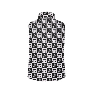 Music Notes Pattern Print Design 01 Men's Padded Vest