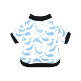 Blue whale pattern All Over Print Pet Dog Round Neck Fuzzy Shirt