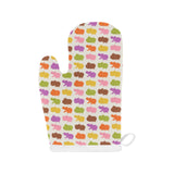 Hippopotamus Pattern Print Design 01 Heat Resistant Oven Mitts