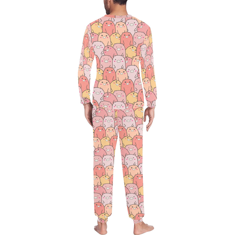 Pig Pattern Print Design 04 Men's All Over Print Pajama