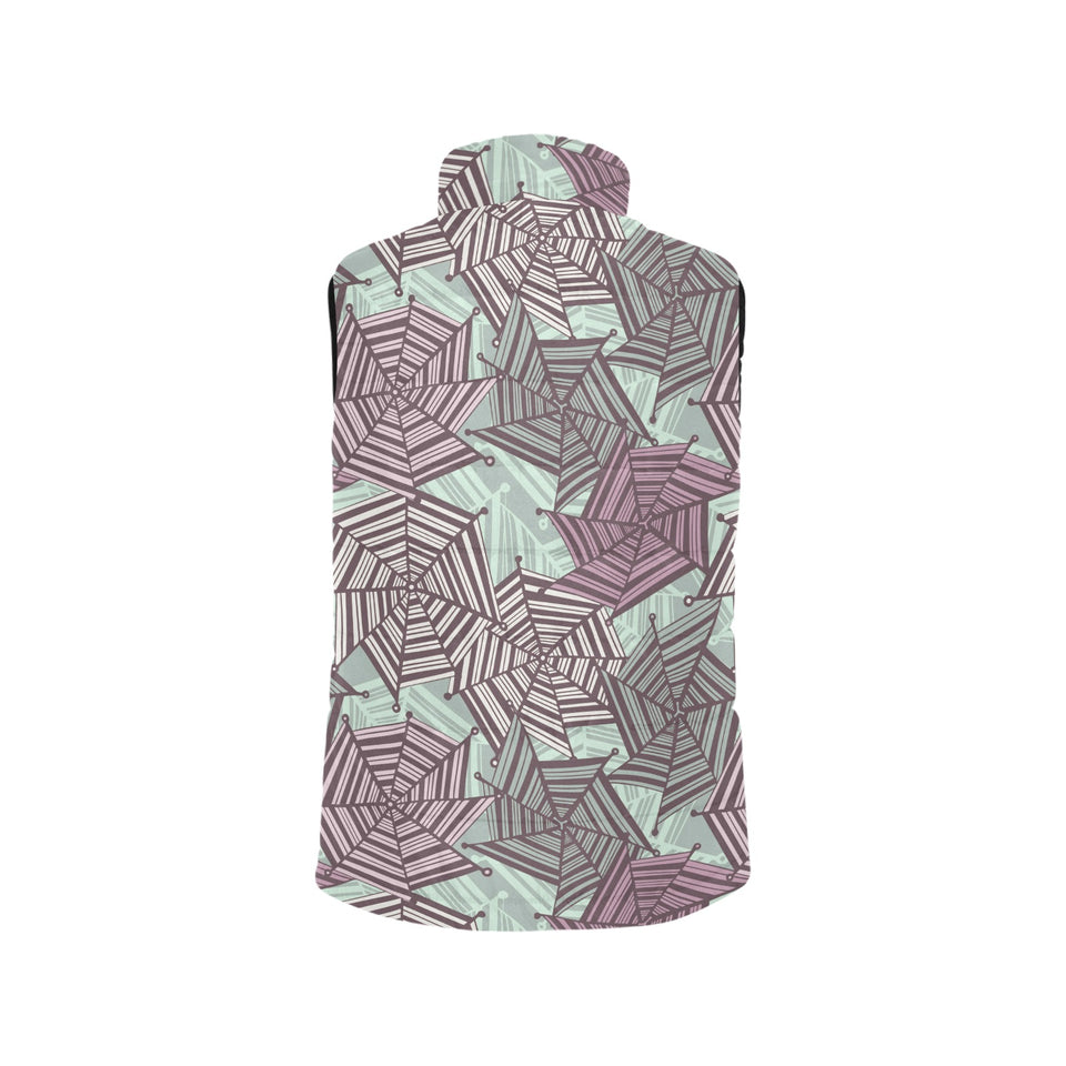 Spider web cobweb design color pattern Women's Padded Vest