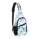 zigzag chevron blue pattern All Over Print Chest Bag