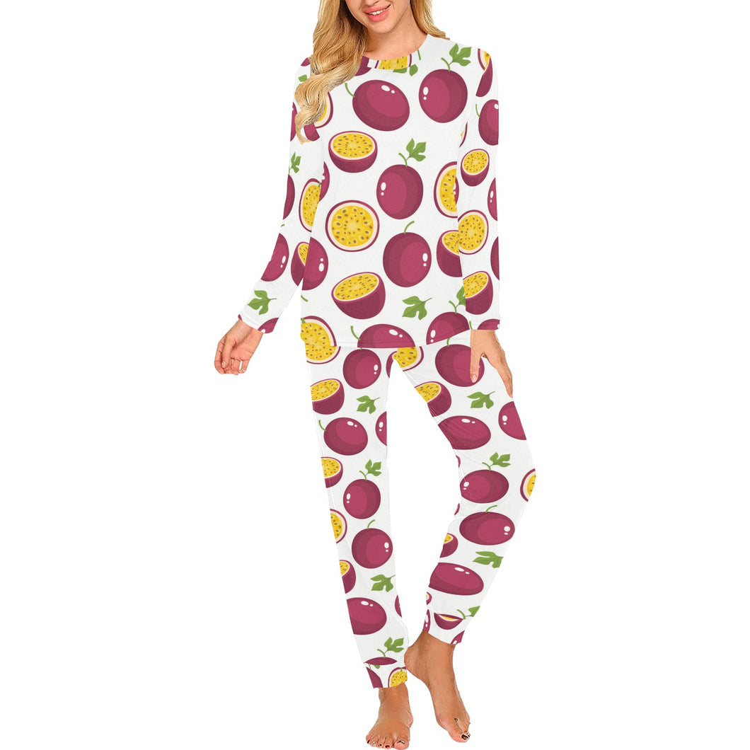 Passion fruit design pattern Women's All Over Print Pajama Set