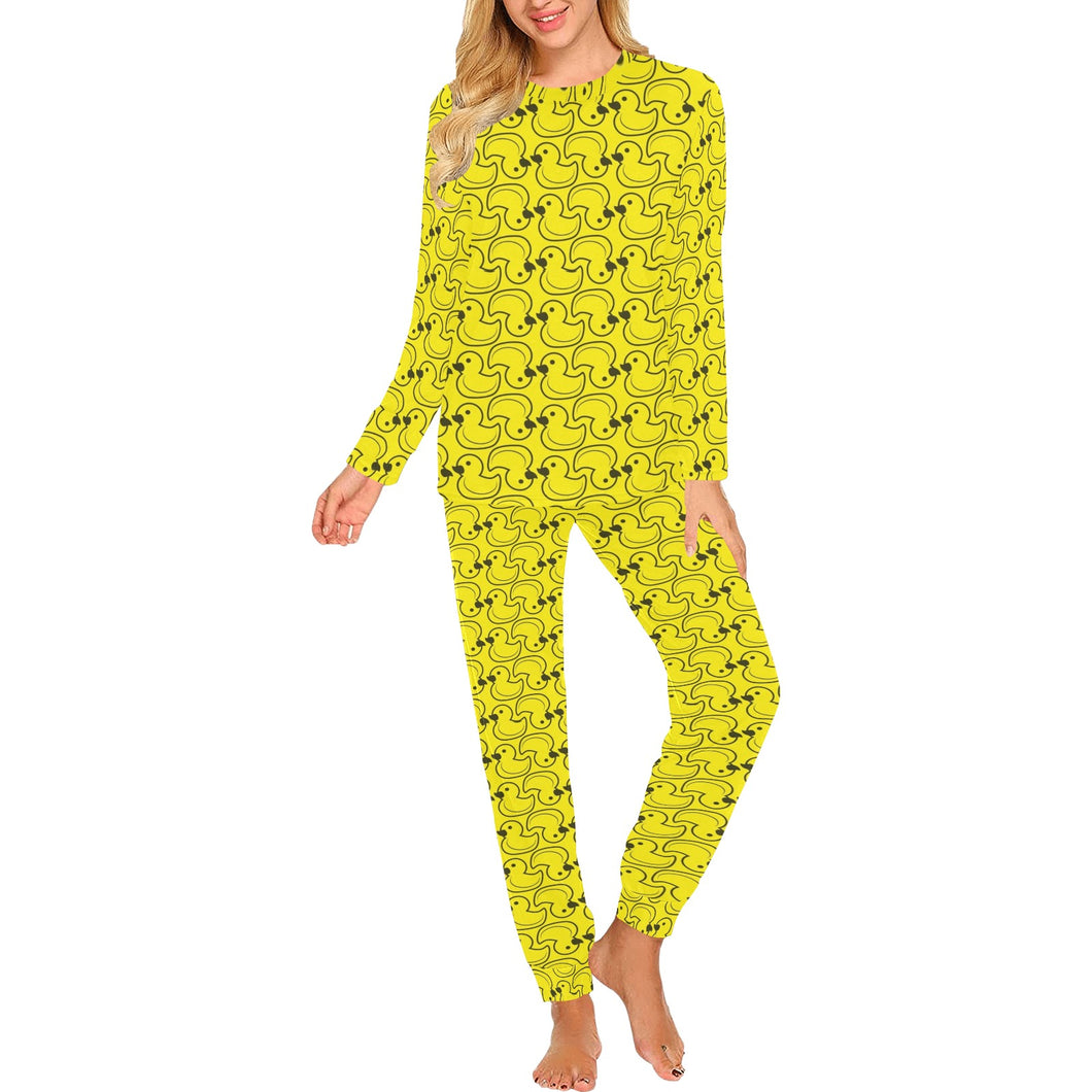 Duck Pattern Print Design 02 Women's All Over Print Pajama Set