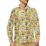 Guinea Pig Pattern Print Design 04 Men's Long Sleeve Polo Shirt