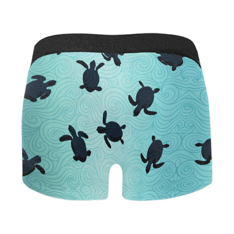 Sea turtle with blue ocean backgroud Men's All Over Print Boxer Briefs Men's Underwear