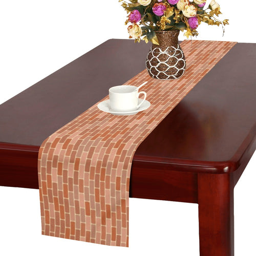 Brick Printed Pattern Print Design 02 Table Runner