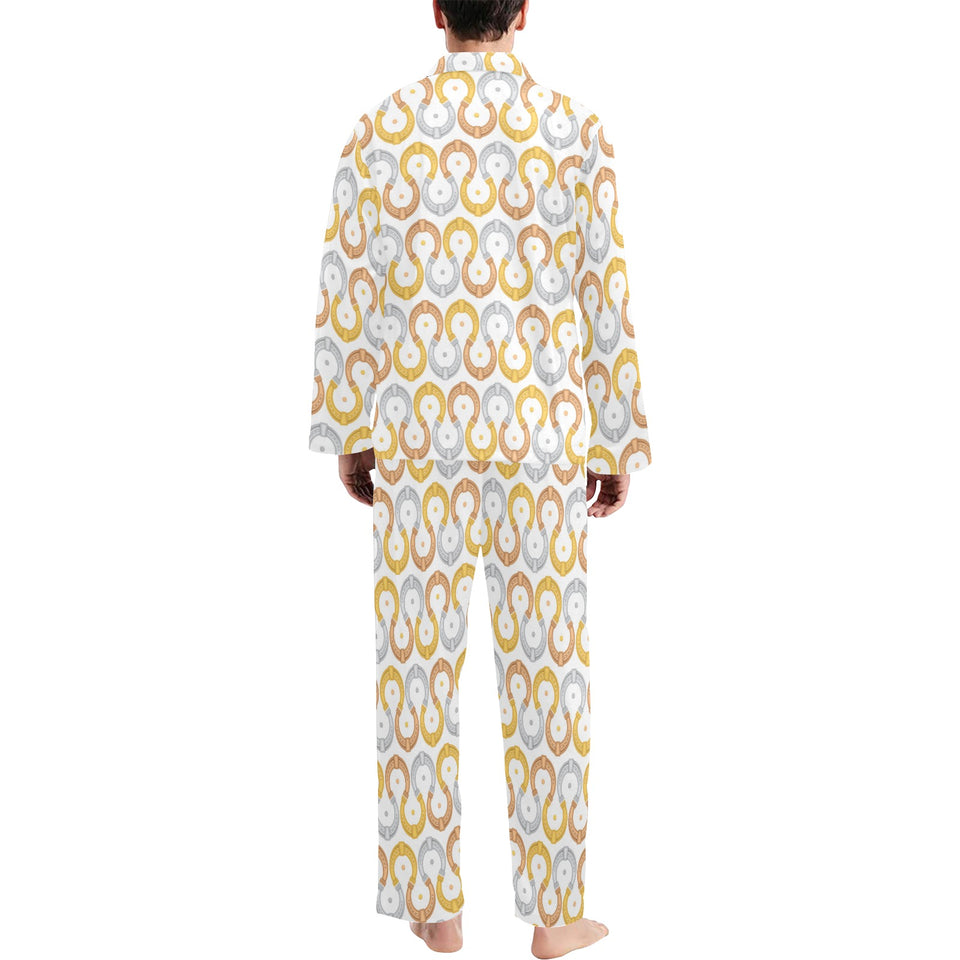 Horseshoes Pattern Print Design 03 Men's Long Pajama Set