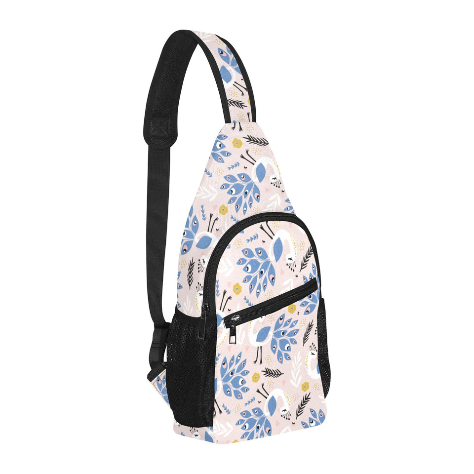 Cute peacock pattern All Over Print Chest Bag