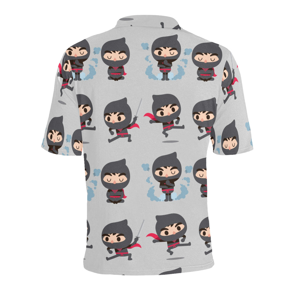 Cute ninja pattern Men's All Over Print Polo Shirt