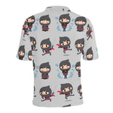 Cute ninja pattern Men's All Over Print Polo Shirt