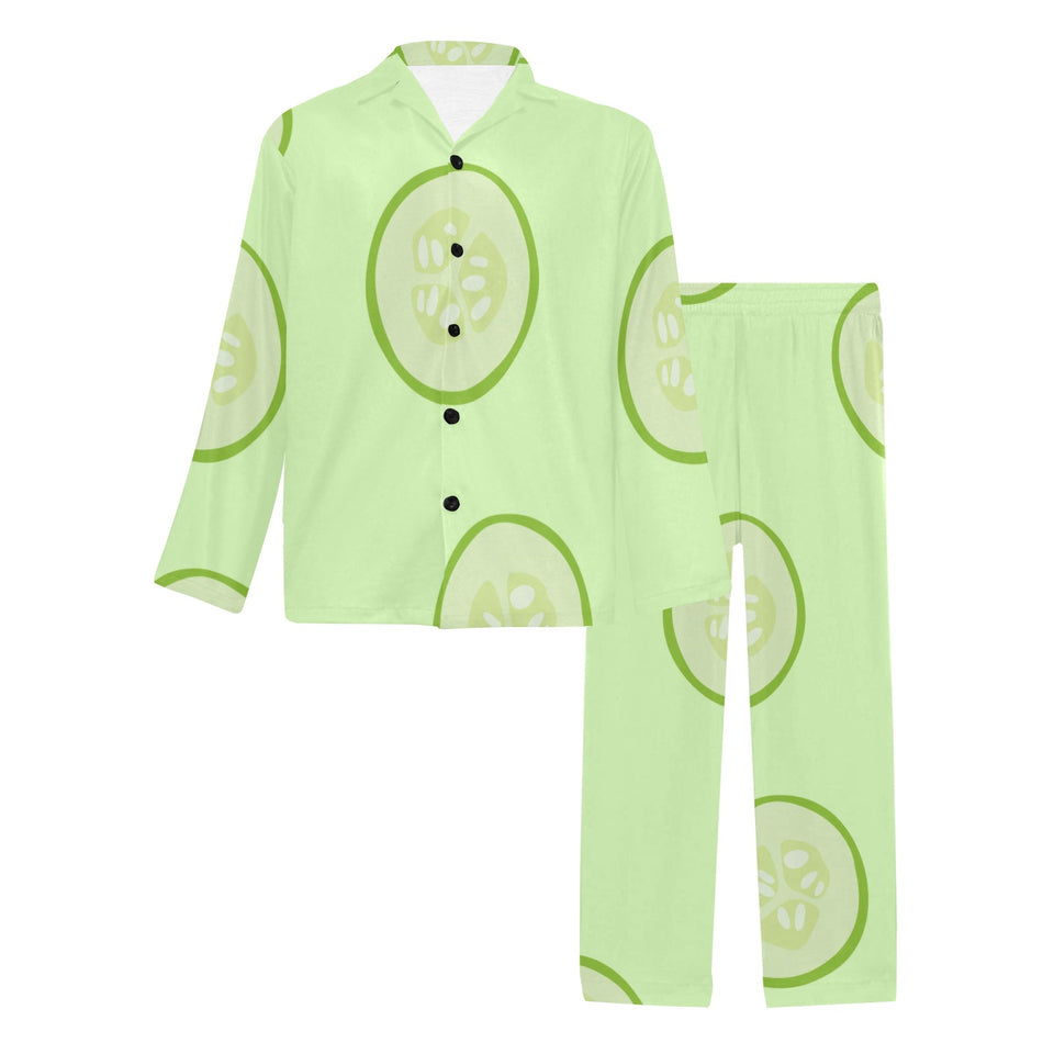 Cucumber pattern Men's Long Pajama Set