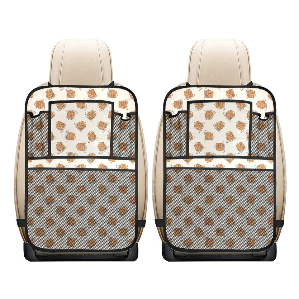 Pancake Pattern Print Design 01 Car Seat Back Organizer