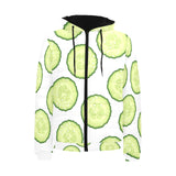 Cucumber slices pattern Men's Padded Hooded Jacket
