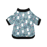 Cute rabbit pattern All Over Print Pet Dog Round Neck Fuzzy Shirt