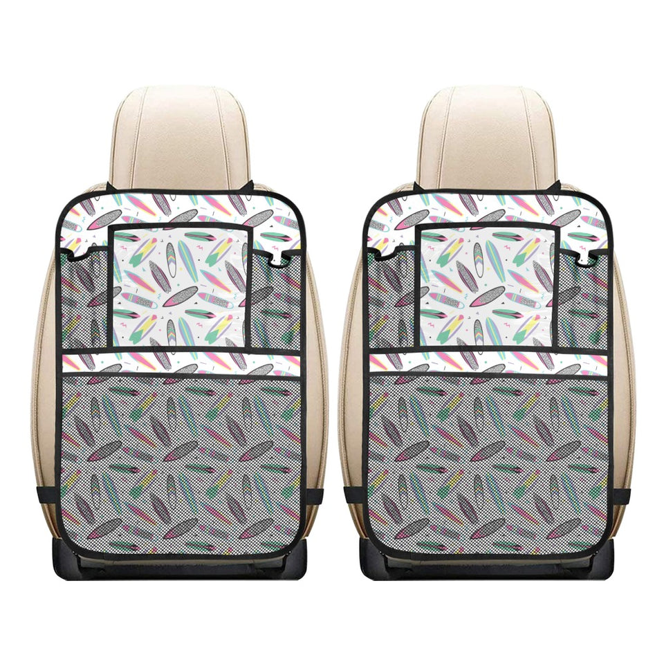 Surfboard Pattern Print Design 04 Car Seat Back Organizer