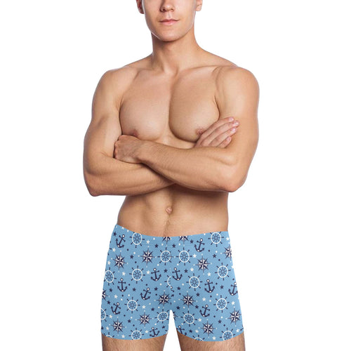 Anchors rudder compass star nautical pattern Men's Swimming Trunks