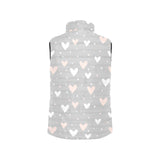 Heart pattern gray background Women's Padded Vest