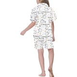 Siberian Husky design pattern Kids' Boys' Girls' V-Neck Short Pajama Set