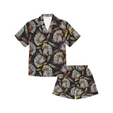 Eagle Pattern Print Design 05 Kids' Boys' Girls' V-Neck Short Pajama Set