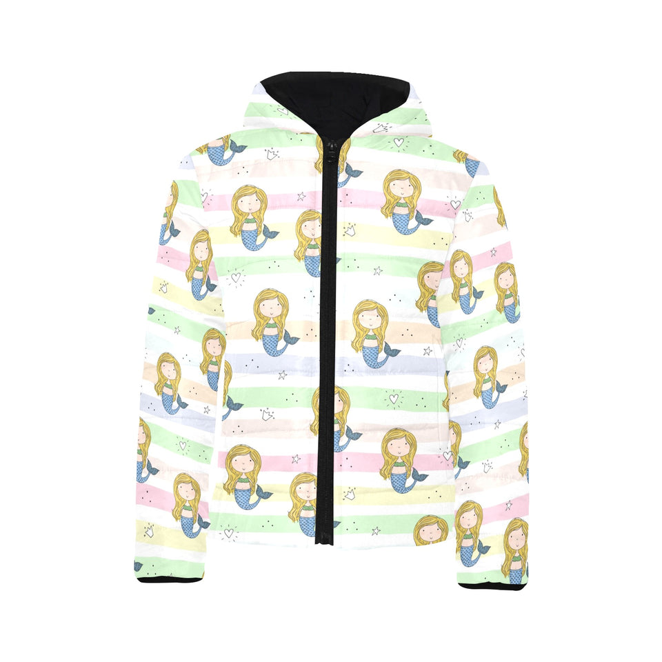 Cute hand drawn mermaid Kids' Boys' Girls' Padded Hooded Jacket
