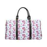 Purple seahorse blue coral pattern Travel Bag