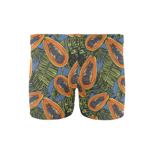 Colorful papaya tropical leaves Men's Swimming Trunks