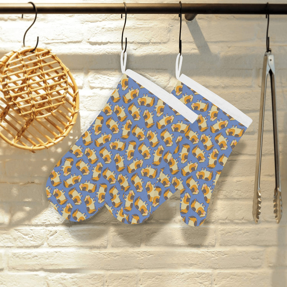 Guinea Pig Pattern Print Design 02 Heat Resistant Oven Mitts
