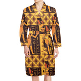 Egypt Hieroglyphics Pattern Print Design 05 Men's Long Sleeve Belted Night Robe