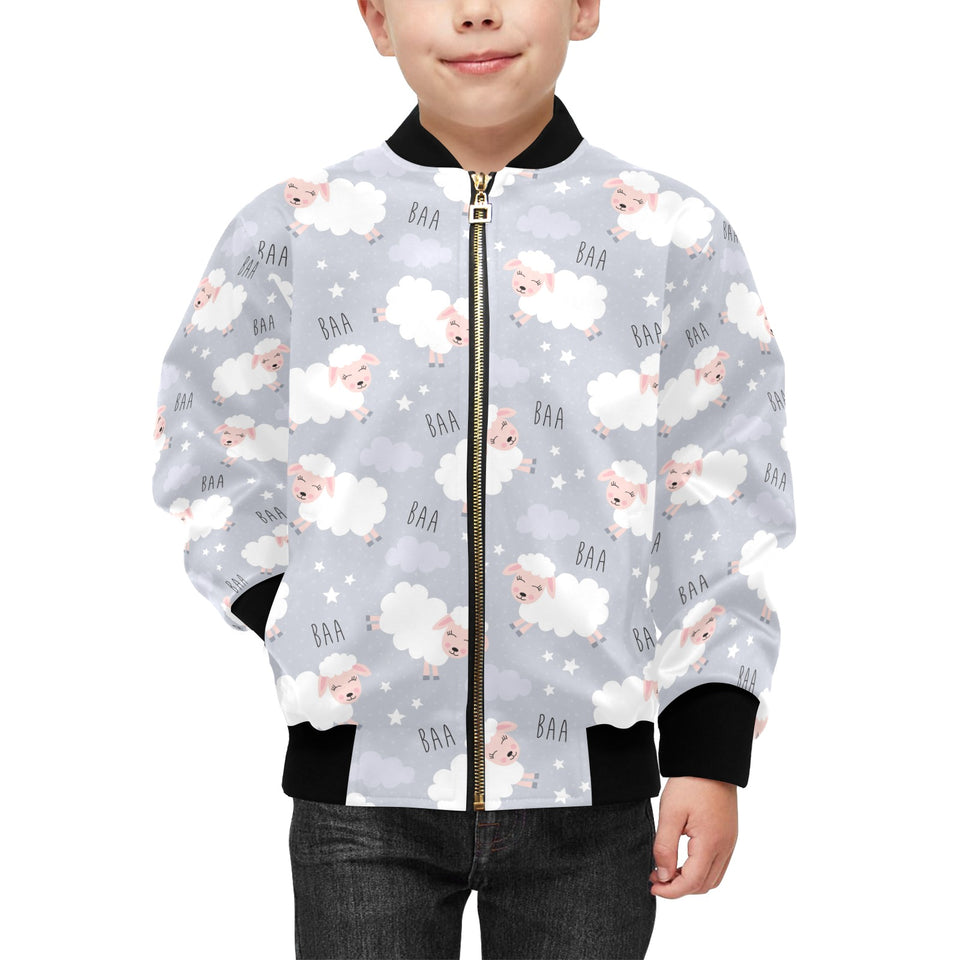 Sweet dreams sheep pattern Kids' Boys' Girls' Bomber Jacket