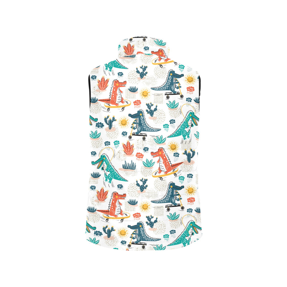 Cute Crocodile Pattern Women's Padded Vest