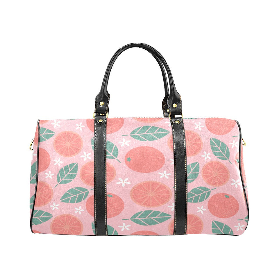 Grapefruit leaves flower pink background Travel Bag