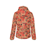 Fire flame pattern Women's Padded Hooded Jacket