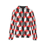 Dice Pattern Print Design 02 Women's Padded Hooded Jacket