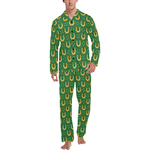 Horseshoes Pattern Print Design 05 Men's Long Pajama Set
