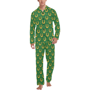 Horseshoes Pattern Print Design 05 Men's Long Pajama Set