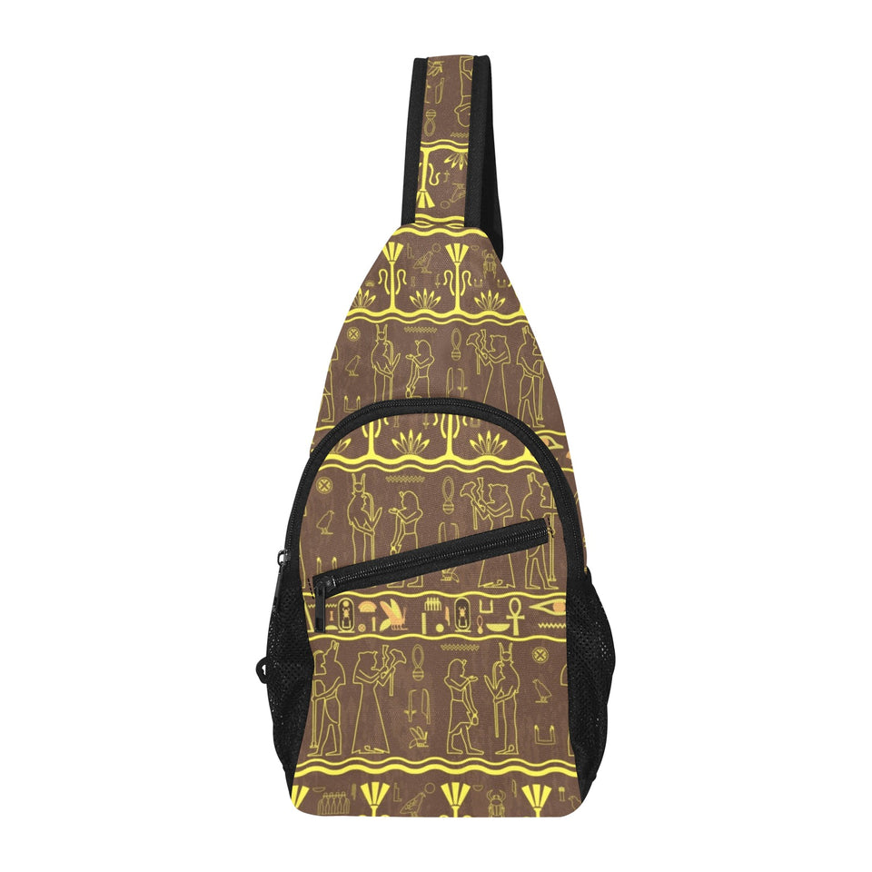 Egypt Hieroglyphics Pattern Print Design 03 All Over Print Chest Bag