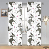 Boston terrier dog hearts vector pattern Gauze Curtain