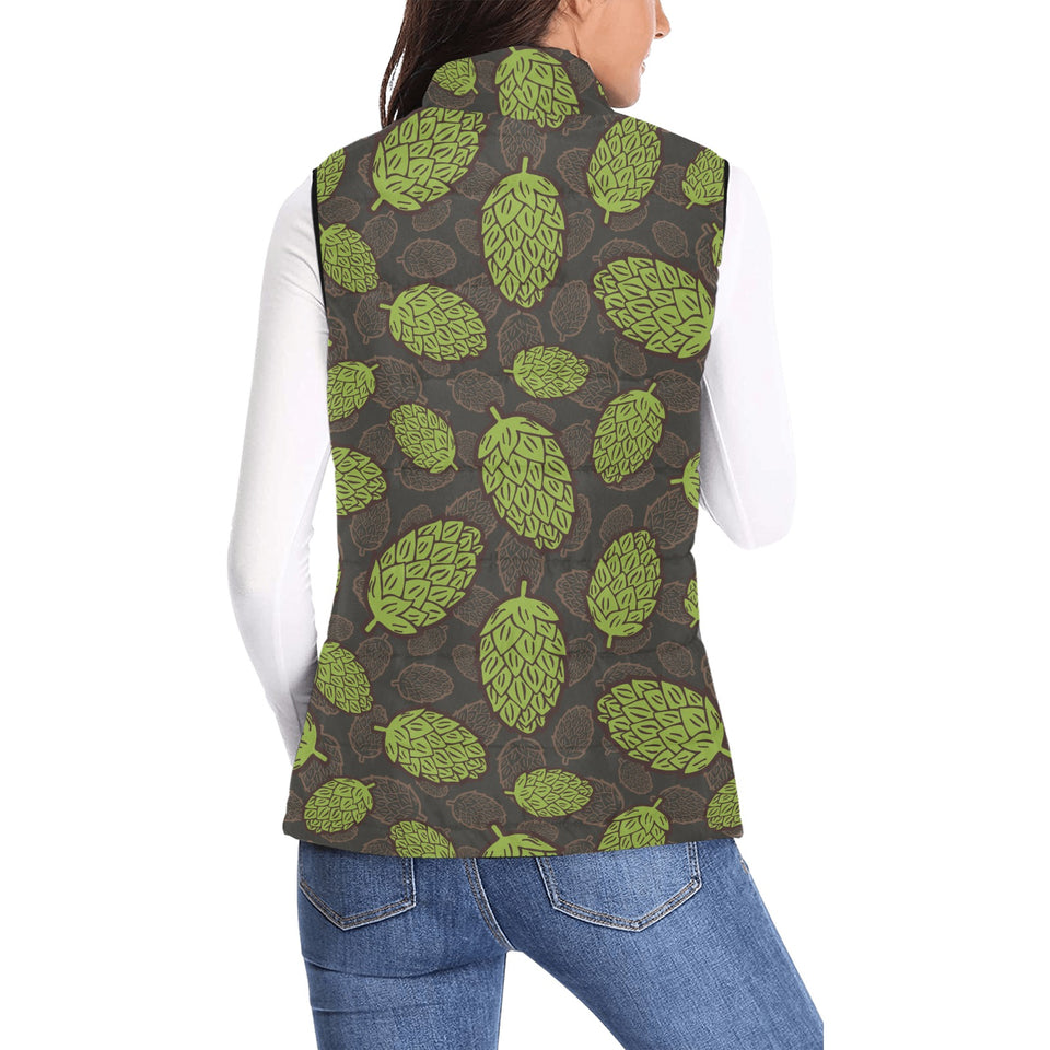 Hop pattern black background Women's Padded Vest