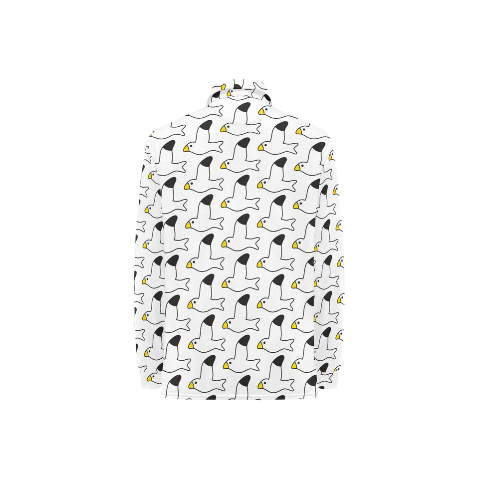 Seagull Pattern Print Design 05 Women's Long Sleeve Polo Shirt