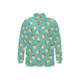 Sandwich Pattern Print Design 03 Men's Long Sleeve Polo Shirt