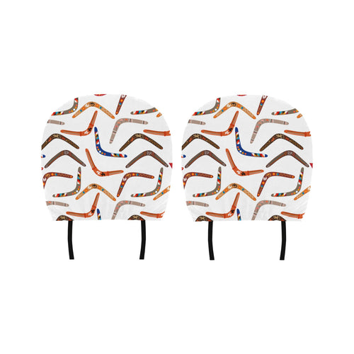 Boomerang Australian aboriginal ornament pattern Car Headrest Cover