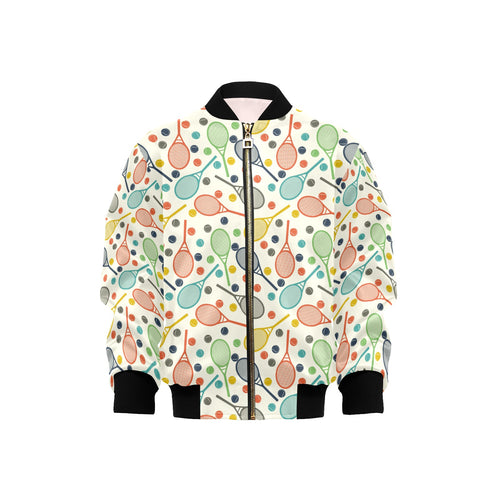 Tennis Pattern Print Design 03 Kids' Boys' Girls' Bomber Jacket