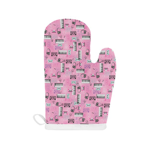 Piano Pattern Print Design 01 Heat Resistant Oven Mitts